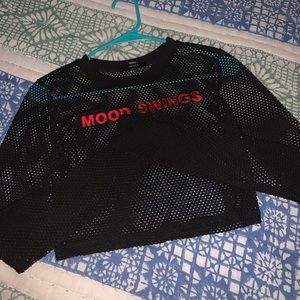 Black Mesh crop top